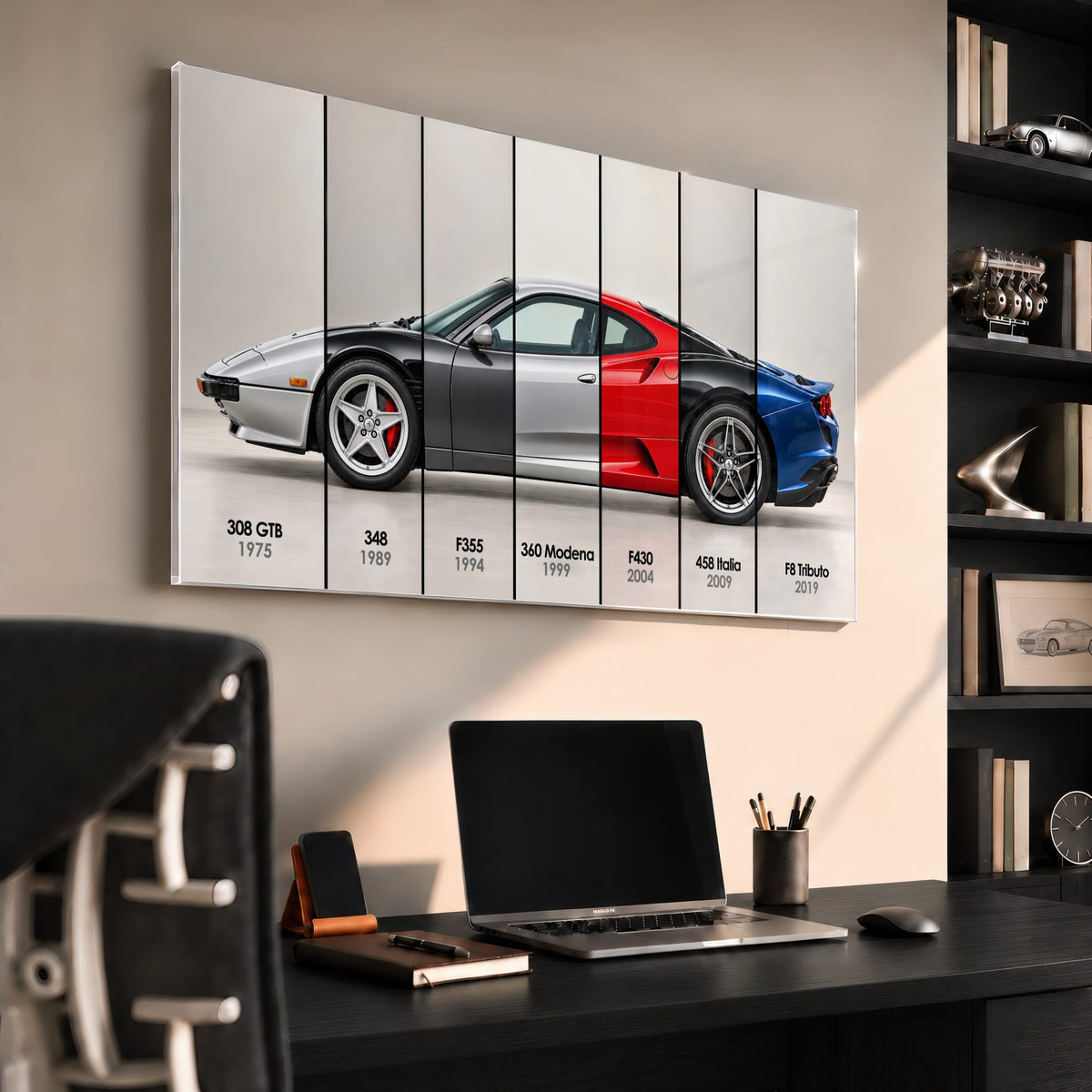 Ferrari V8 Evolution Poster & Canvas Wall Art | Caveson Cars