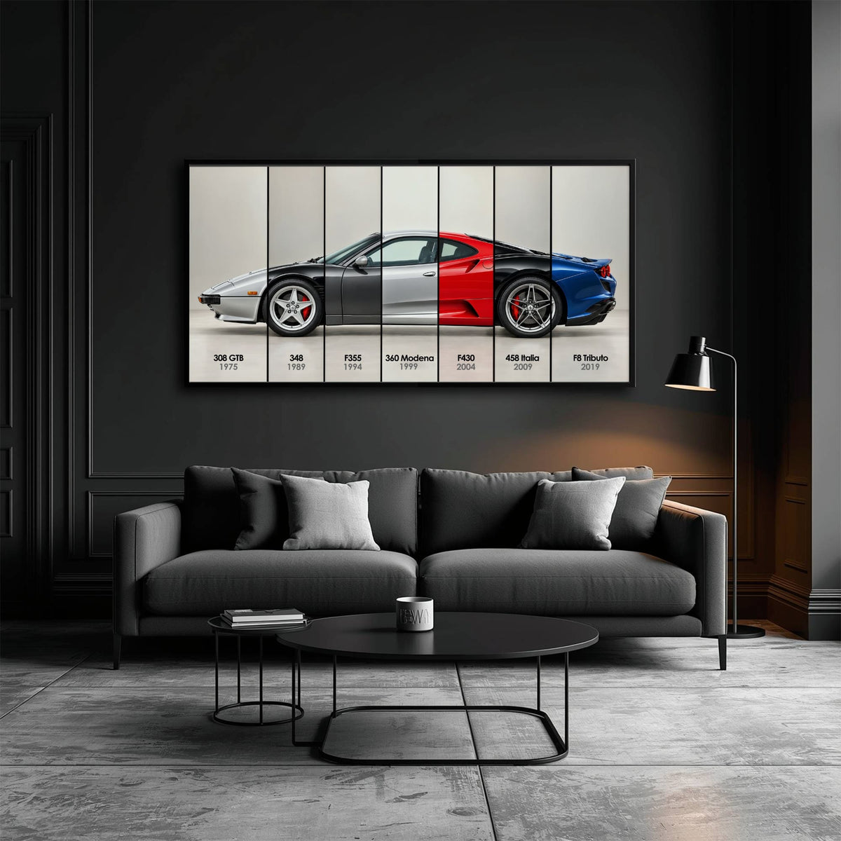 Ferrari V8 Evolution Poster & Canvas Wall Art | Caveson Cars