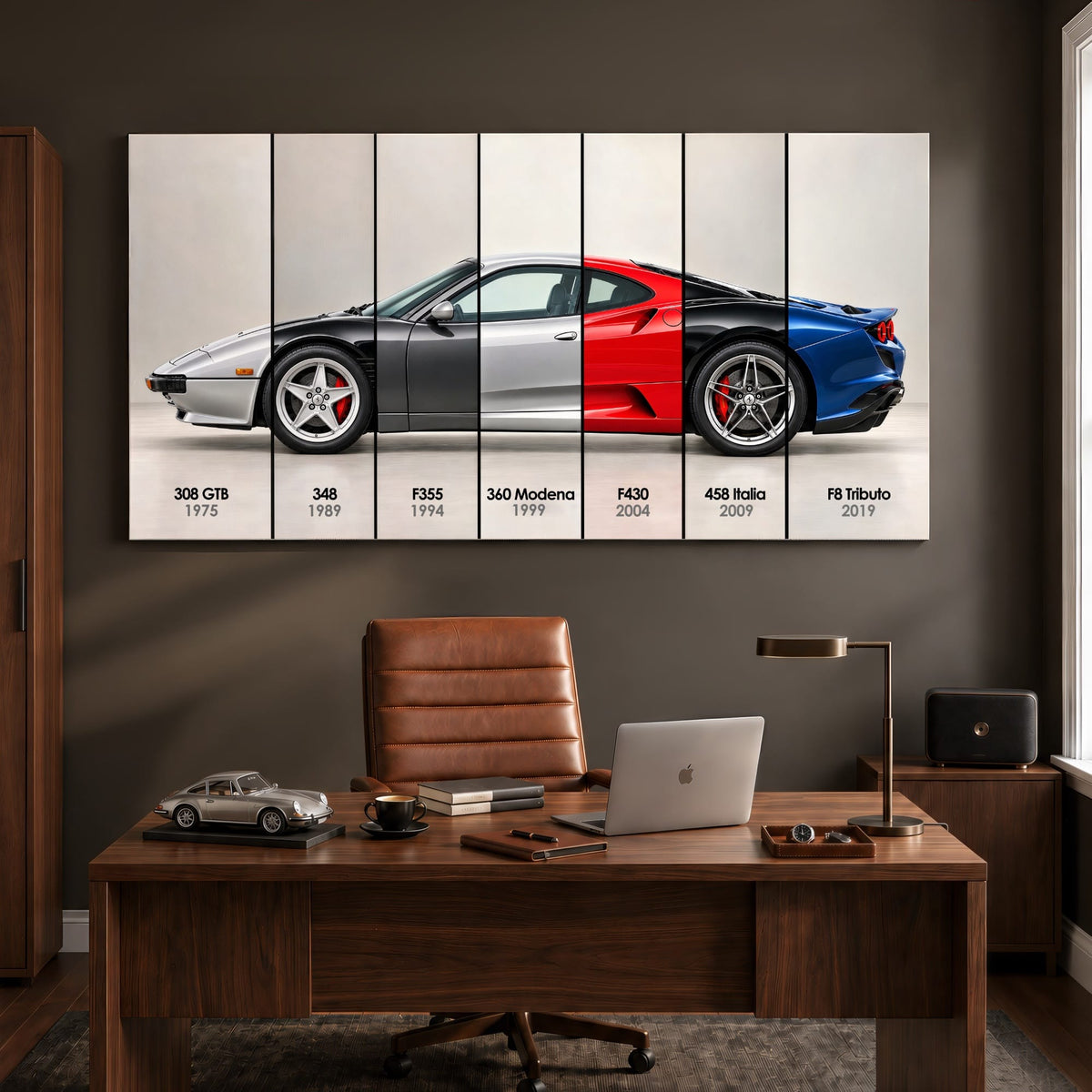 Ferrari V8 Evolution Poster & Canvas Wall Art | Caveson Canvas / 12х24 / Gallery Wrap Cars