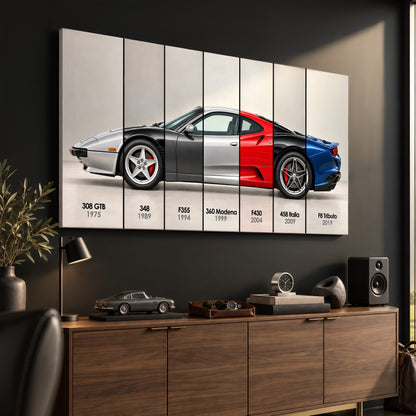 Ferrari V8 Evolution Poster & Canvas Wall Art | Caveson Cars
