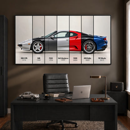 Ferrari V8 Evolution Poster & Canvas Wall Art | Caveson Cars