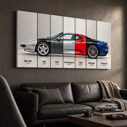 Ferrari V8 Evolution Poster & Canvas Wall Art | Caveson Cars