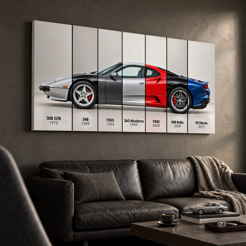 Ferrari V8 Evolution Poster & Canvas Wall Art | Caveson Cars