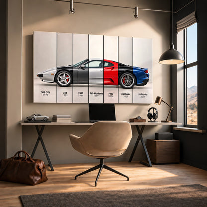 Ferrari V8 Evolution Poster & Canvas Wall Art | Caveson Cars