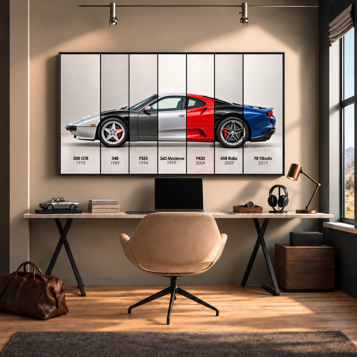 Ferrari V8 Evolution Poster & Canvas Wall Art | Caveson Cars