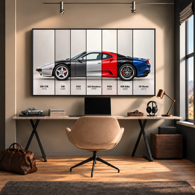 Ferrari V8 Evolution Poster & Canvas Wall Art | Caveson Cars