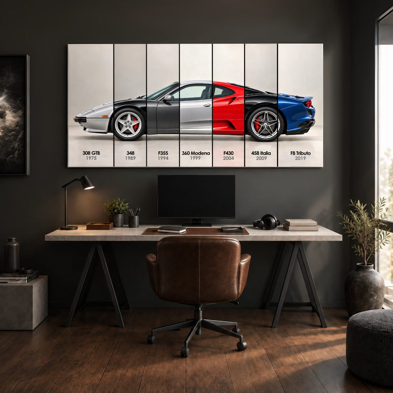 Ferrari V8 Evolution Poster & Canvas Wall Art | Caveson Cars