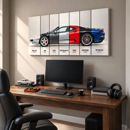 Ferrari V8 Evolution Poster & Canvas Wall Art | Caveson Cars