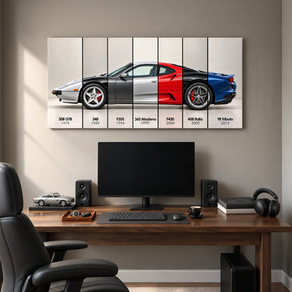 Ferrari V8 Evolution Poster & Canvas Wall Art | Caveson Cars