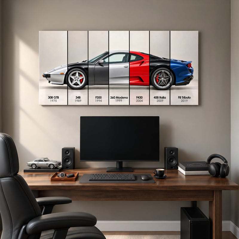 Ferrari V8 Evolution Poster & Canvas Wall Art | Caveson Cars