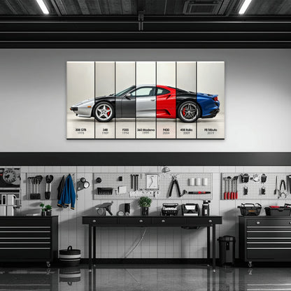 Ferrari V8 Evolution Poster & Canvas Wall Art | Caveson Cars