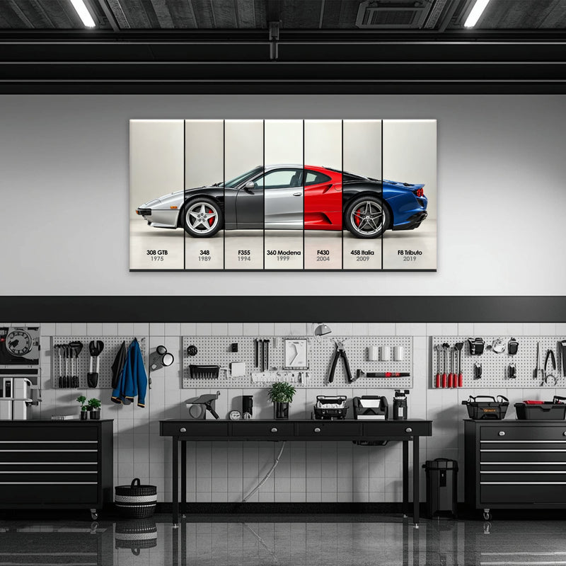 Ferrari V8 Evolution Poster & Canvas Wall Art | Caveson Cars