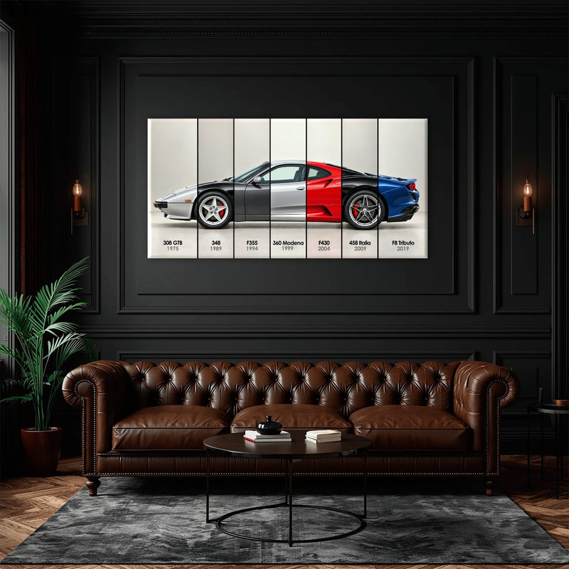 Ferrari V8 Evolution Poster & Canvas Wall Art | Caveson Cars