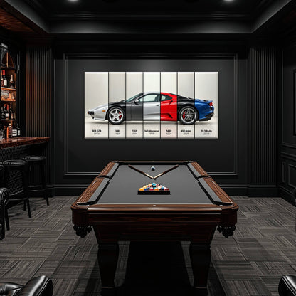 Ferrari V8 Evolution Poster & Canvas Wall Art | Caveson Cars