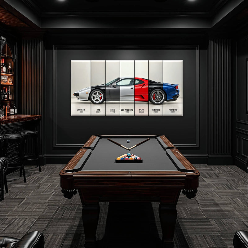 Ferrari V8 Evolution Poster & Canvas Wall Art | Caveson Cars