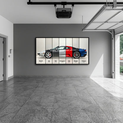 Ferrari V8 Evolution Poster & Canvas Wall Art | Caveson Cars