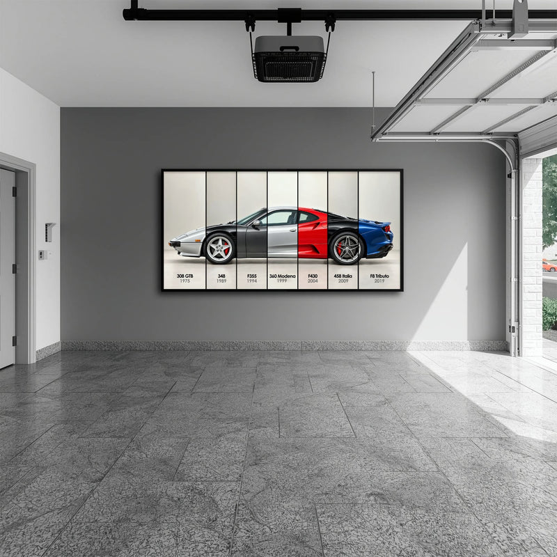 Ferrari V8 Evolution Poster & Canvas Wall Art | Caveson Cars