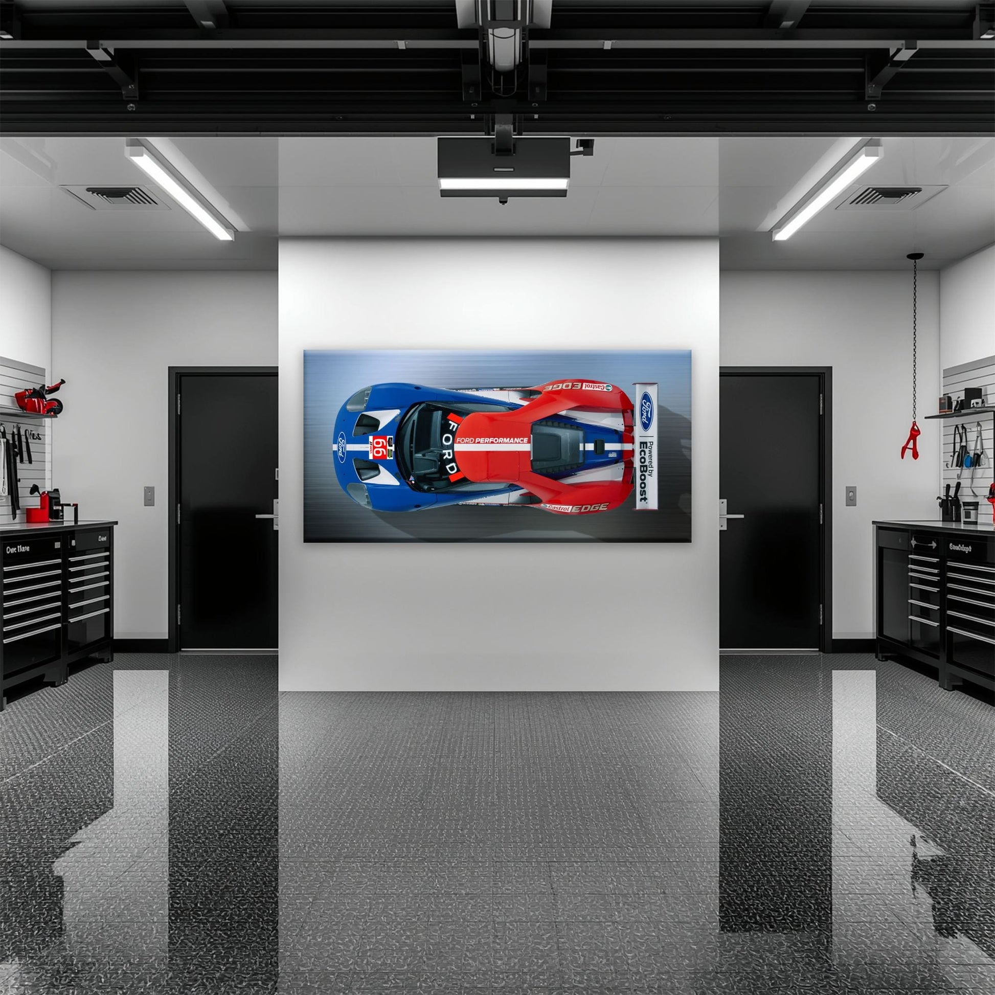 Ford GT Racing Car Canvas Print-Le Mans Wall Art Cars