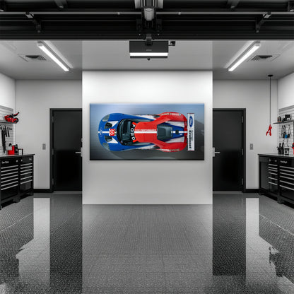 Ford GT Racing Car Canvas Print-Le Mans Wall Art Cars