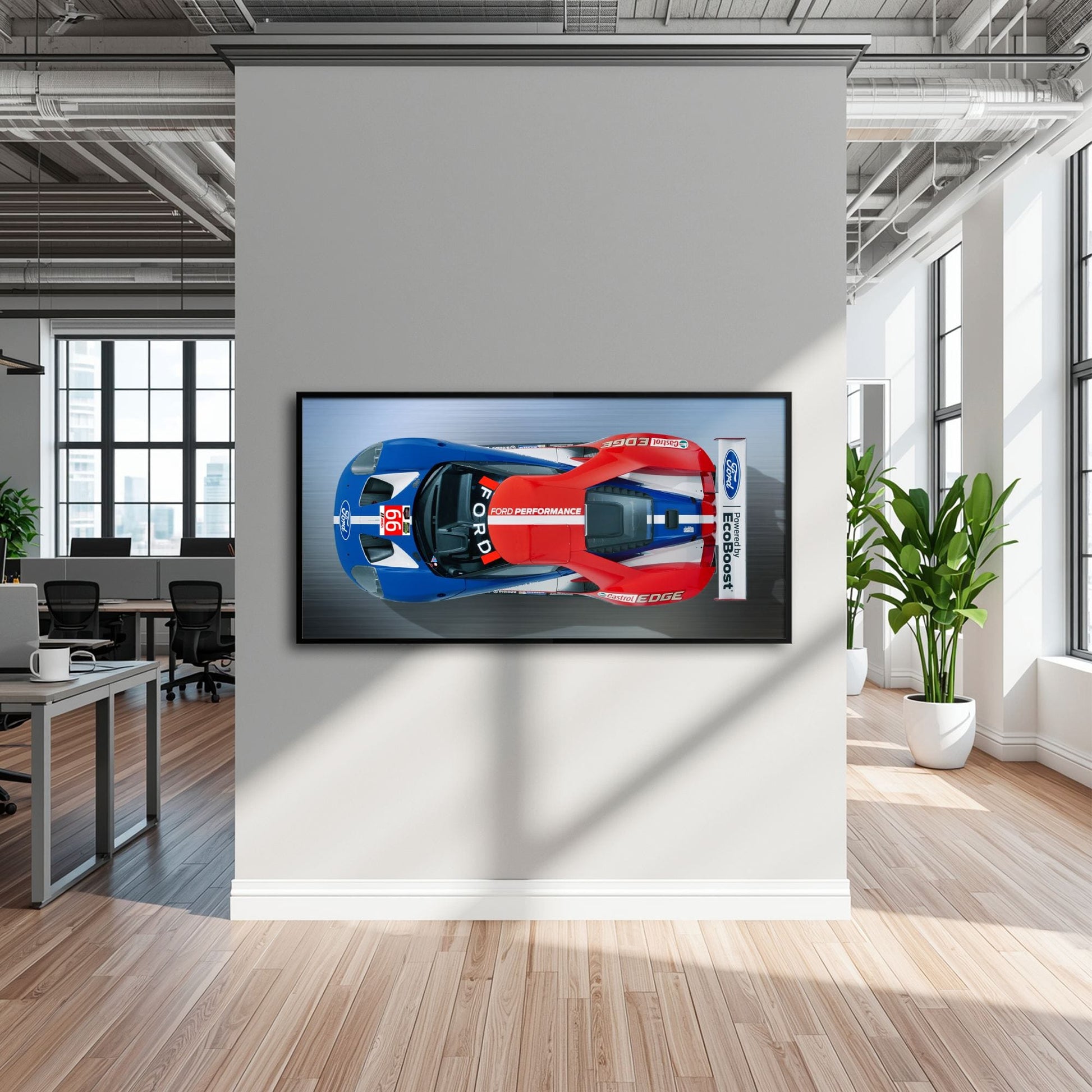 Ford GT Racing Car Canvas Print-Le Mans Wall Art Cars