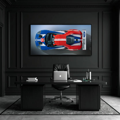 Ford GT Racing Car Canvas Print-Le Mans Wall Art Cars