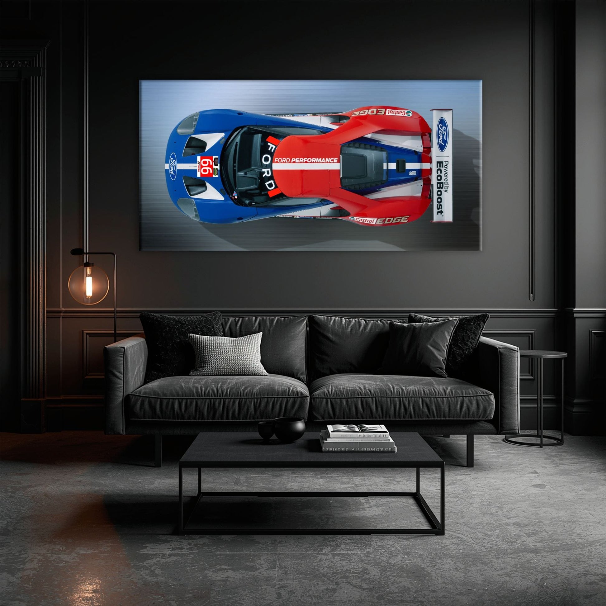 Ford GT Racing Car Canvas Print-Le Mans Wall Art Cars