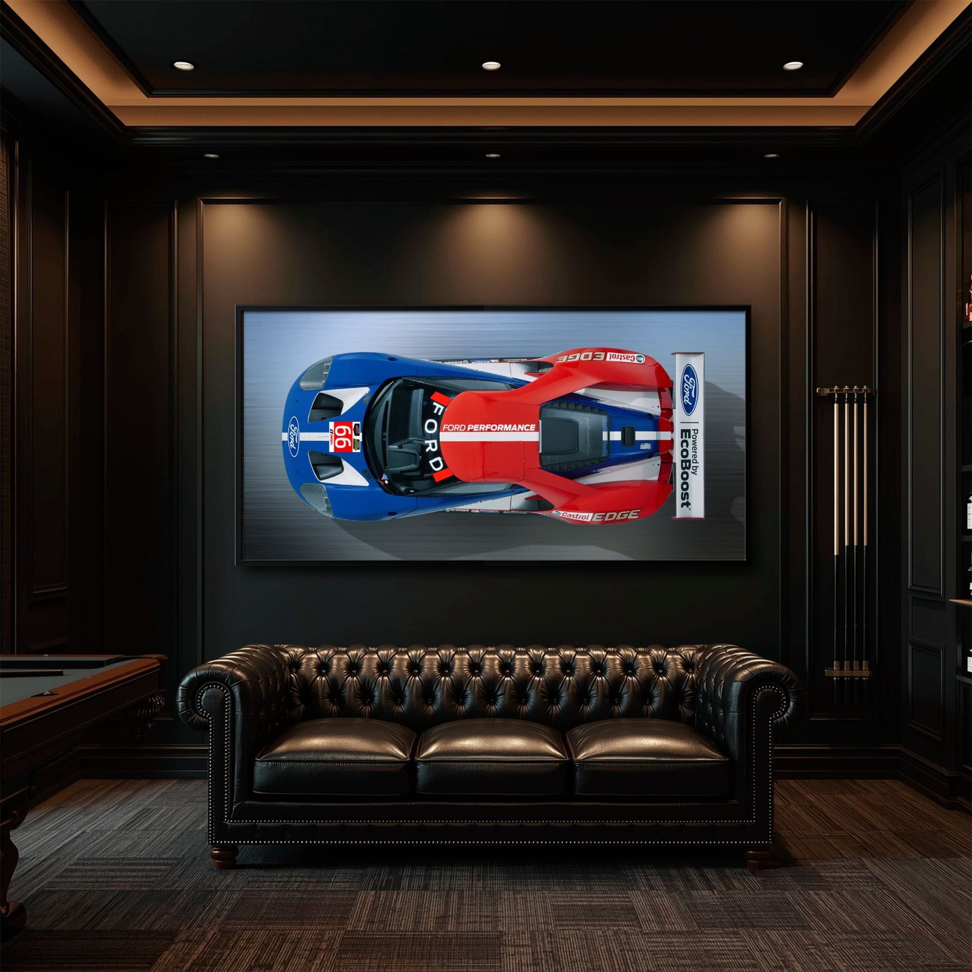 Ford GT Racing Car Canvas Print-Le Mans Wall Art Cars