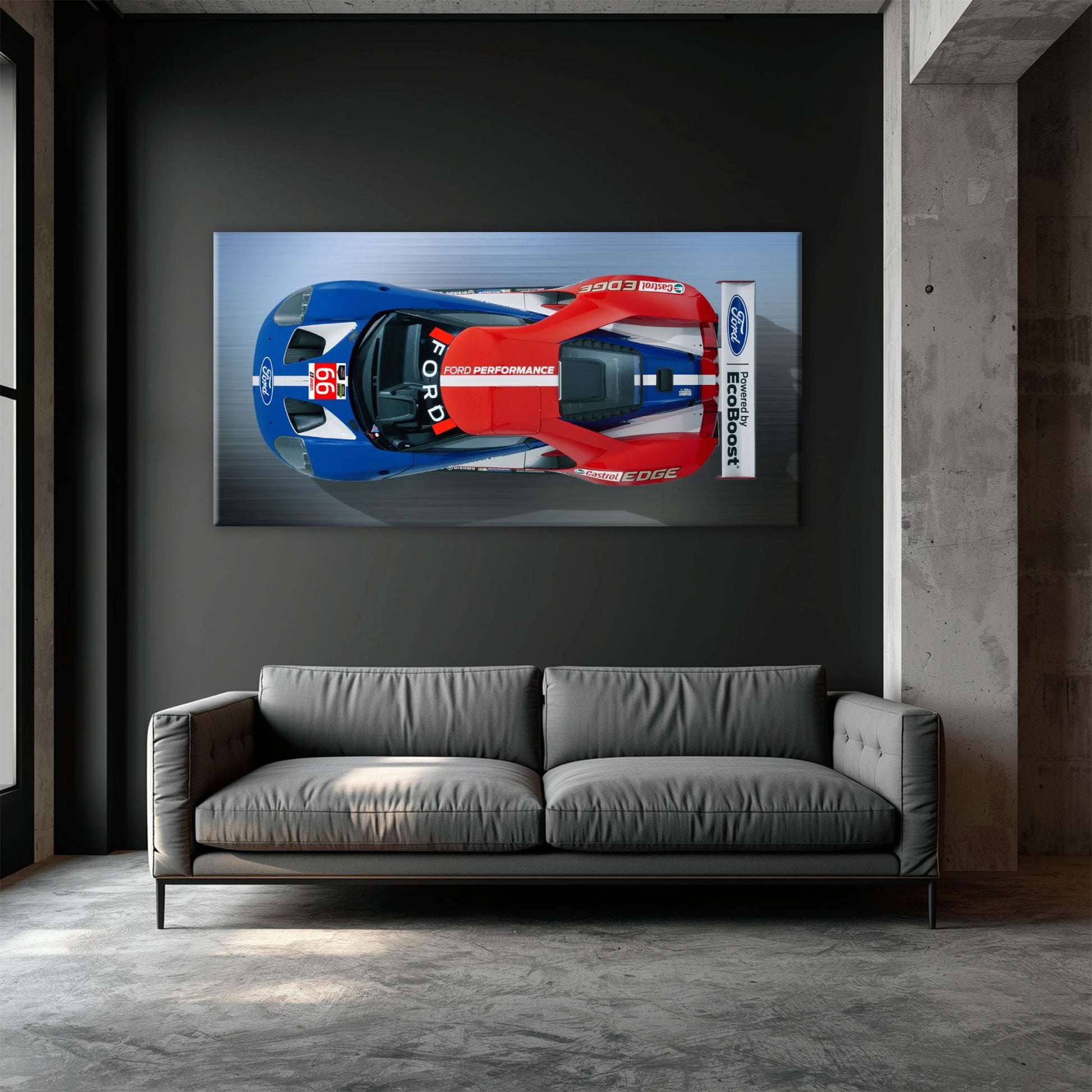 Ford GT Racing Car Canvas Print-Le Mans Wall Art Cars
