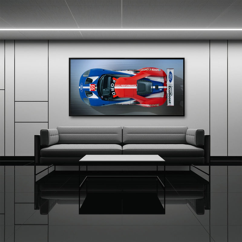 Ford GT Racing Car Canvas Print-Le Mans Wall Art Cars