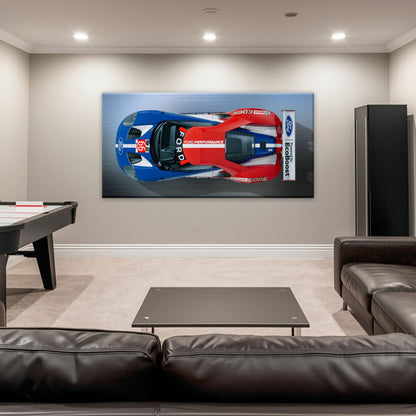 Ford GT Racing Car Canvas Print-Le Mans Wall Art Cars