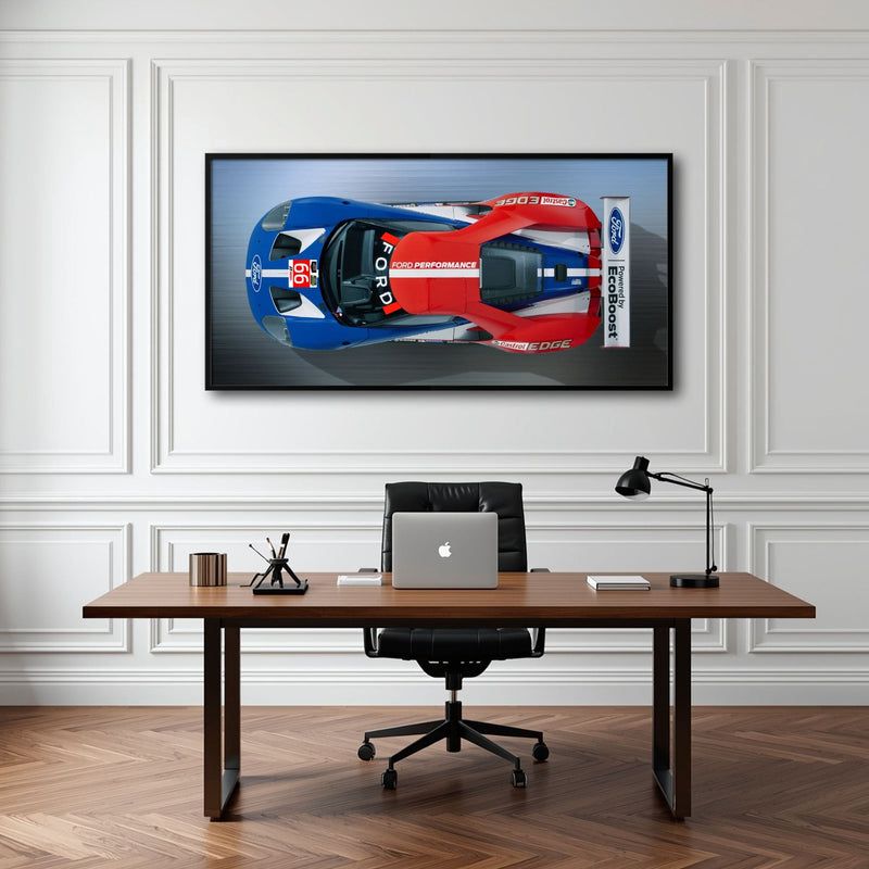 Ford GT Racing Car Canvas Print-Le Mans Wall Art Cars