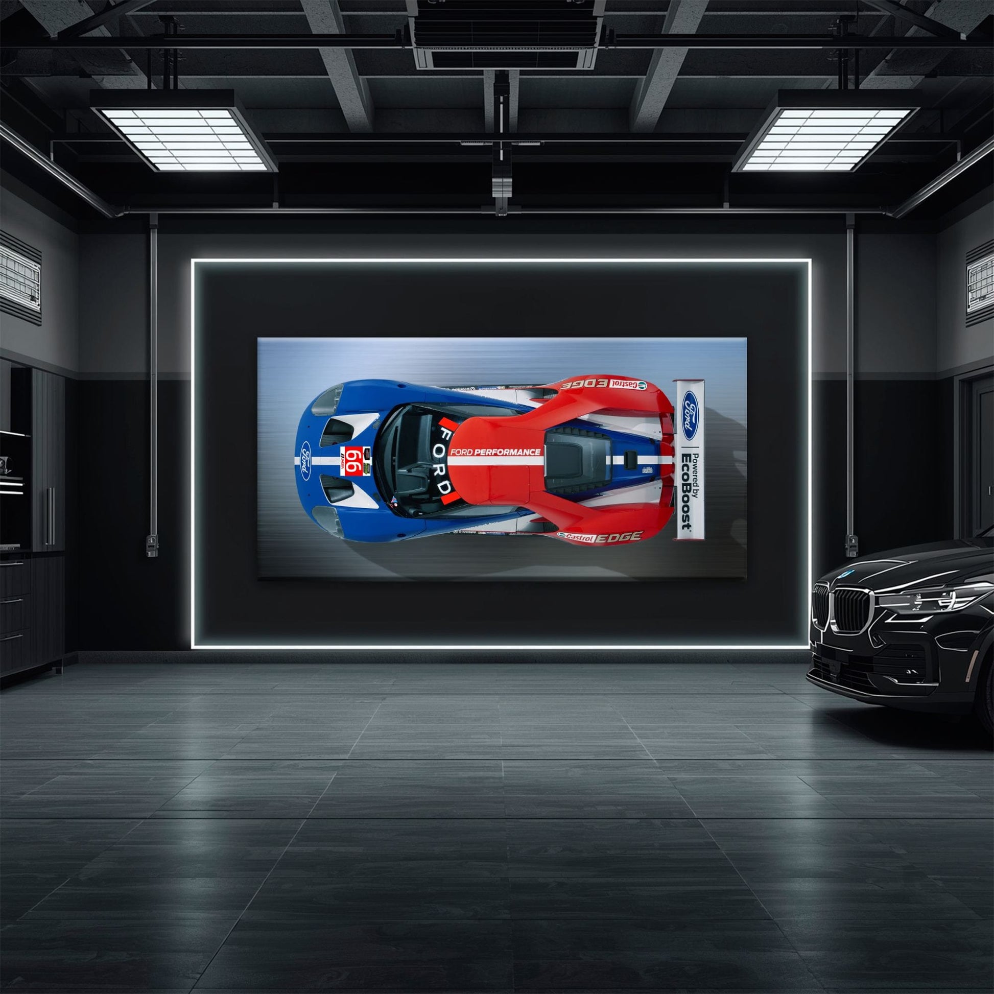 Ford GT Racing Car Canvas Print-Le Mans Wall Art Cars