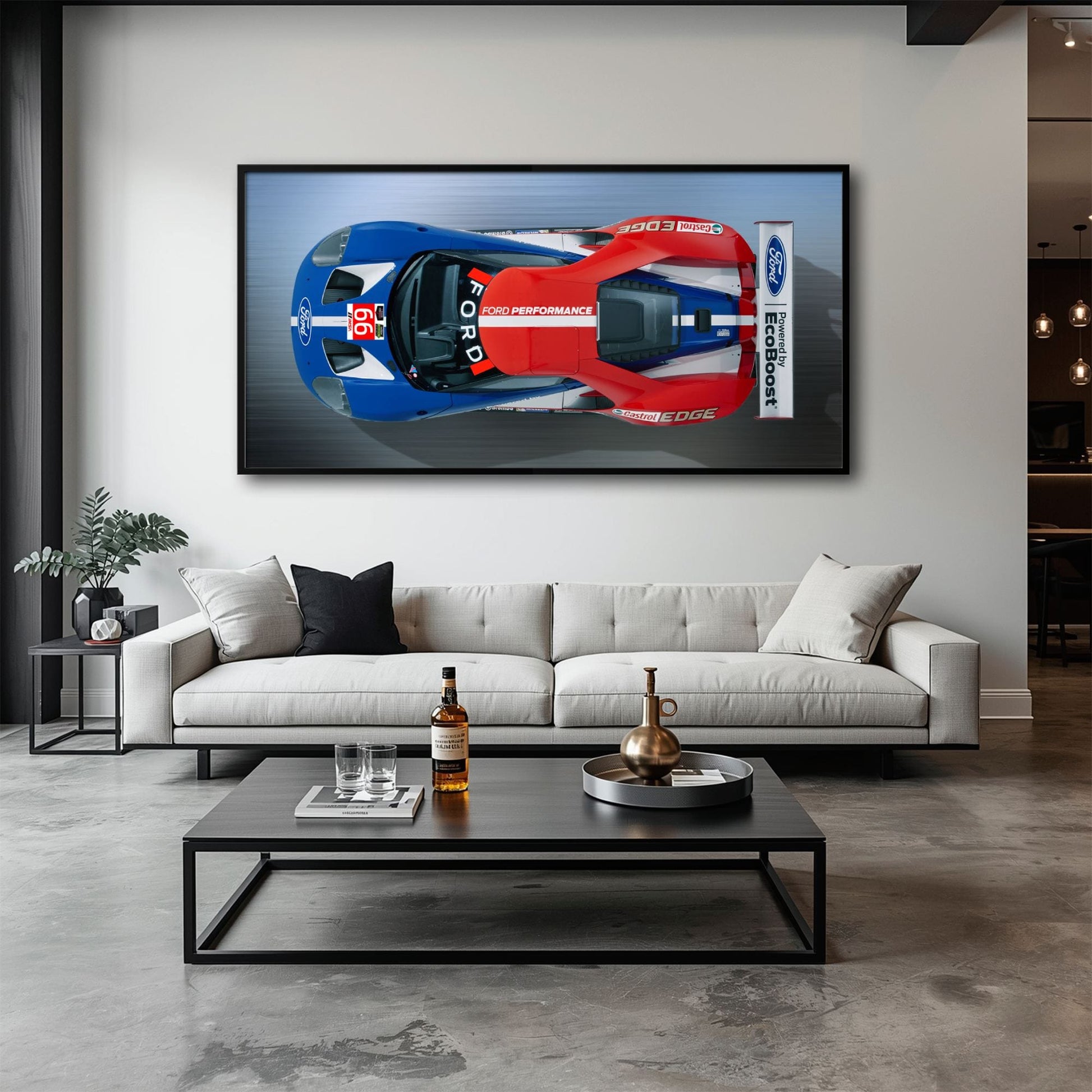 Ford GT Racing Car Canvas Print-Le Mans Wall Art Cars