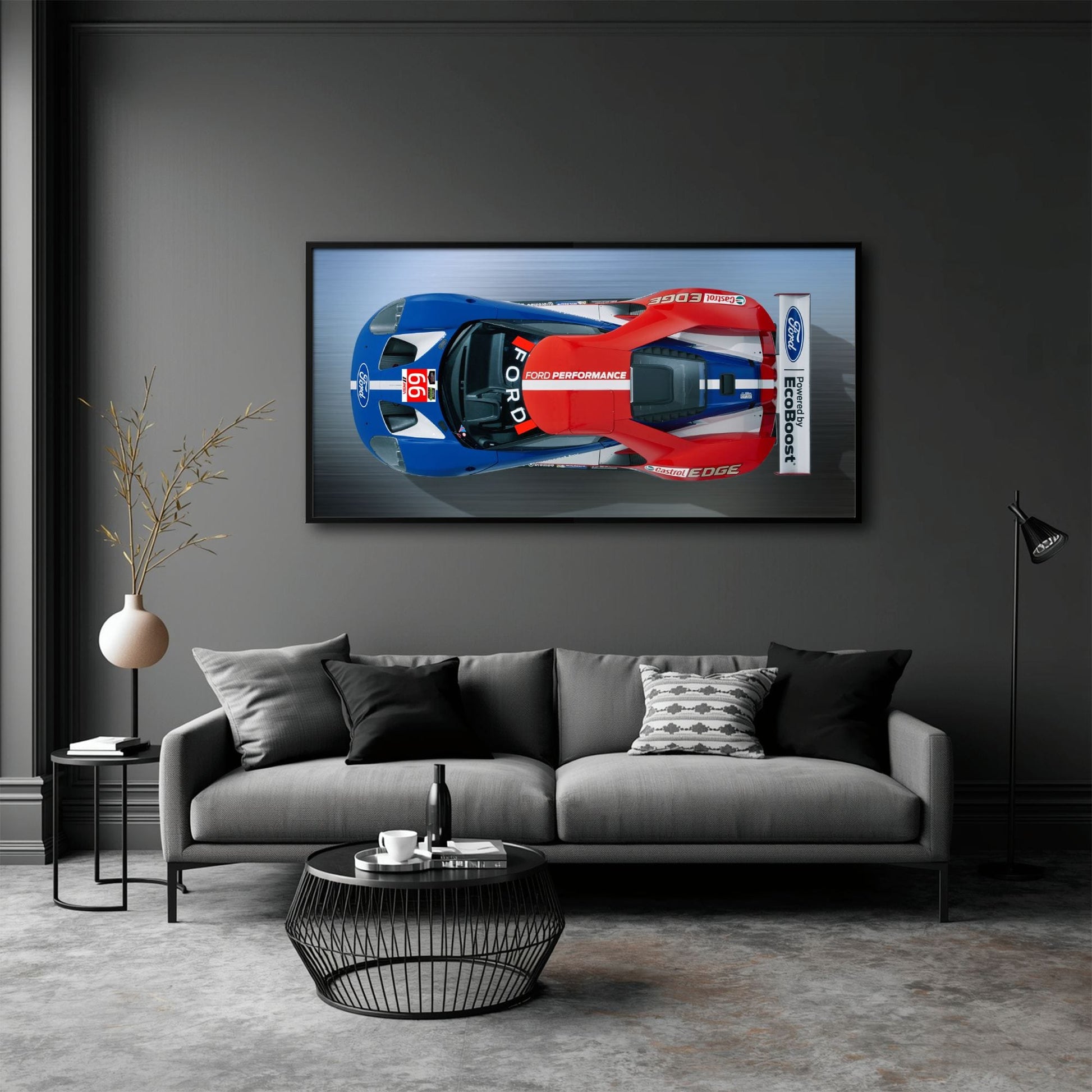 Ford GT Racing Car Canvas Print-Le Mans Wall Art Cars