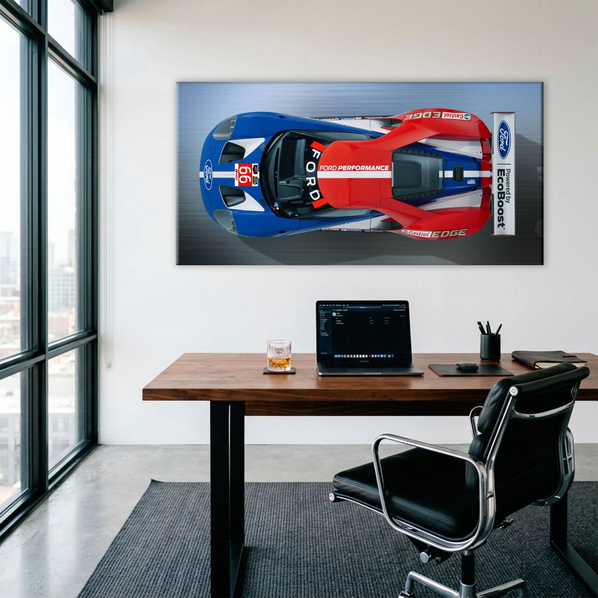 Ford GT Racing Car Canvas Print-Le Mans Wall Art Cars