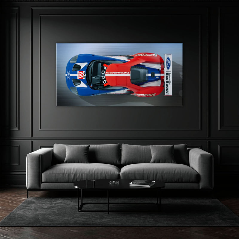 Ford GT Racing Car Canvas Print-Le Mans Wall Art Cars