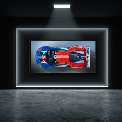 Ford GT Racing Car Canvas Print-Le Mans Wall Art Cars