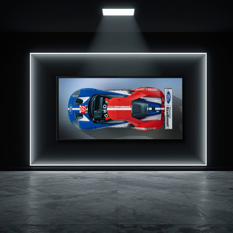 Ford GT Racing Car Canvas Print-Le Mans Wall Art Cars