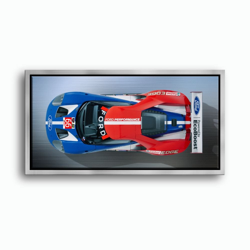 Ford GT Racing Car Canvas Print-Le Mans Wall Art Cars