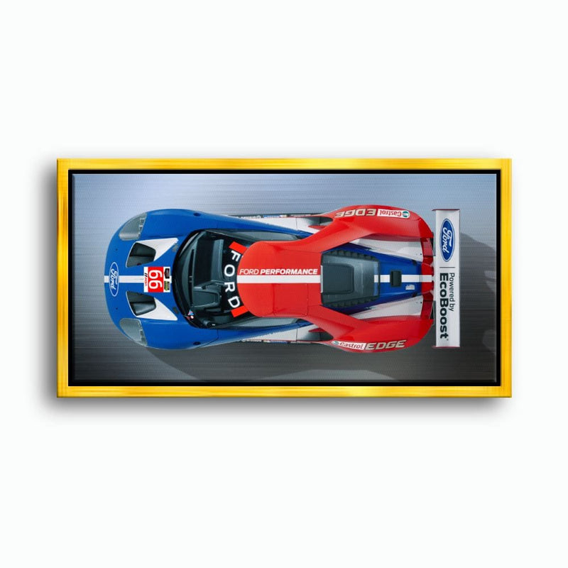Ford GT Racing Car Canvas Print-Le Mans Wall Art Cars