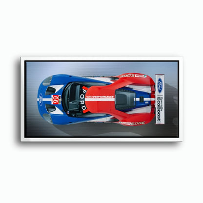 Ford GT Racing Car Canvas Print-Le Mans Wall Art Cars