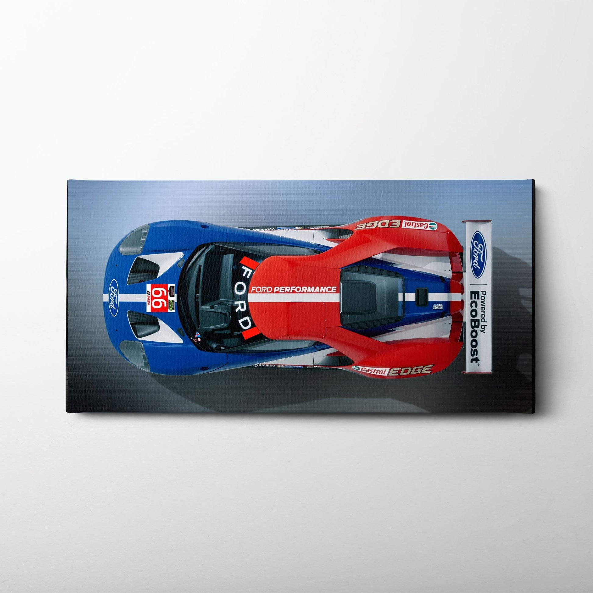 Ford GT Racing Car Canvas Print-Le Mans Wall Art Cars