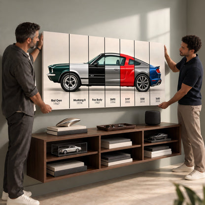 Ford Mustang Evolution Poster & Canvas Wall Art | Caveson Cars