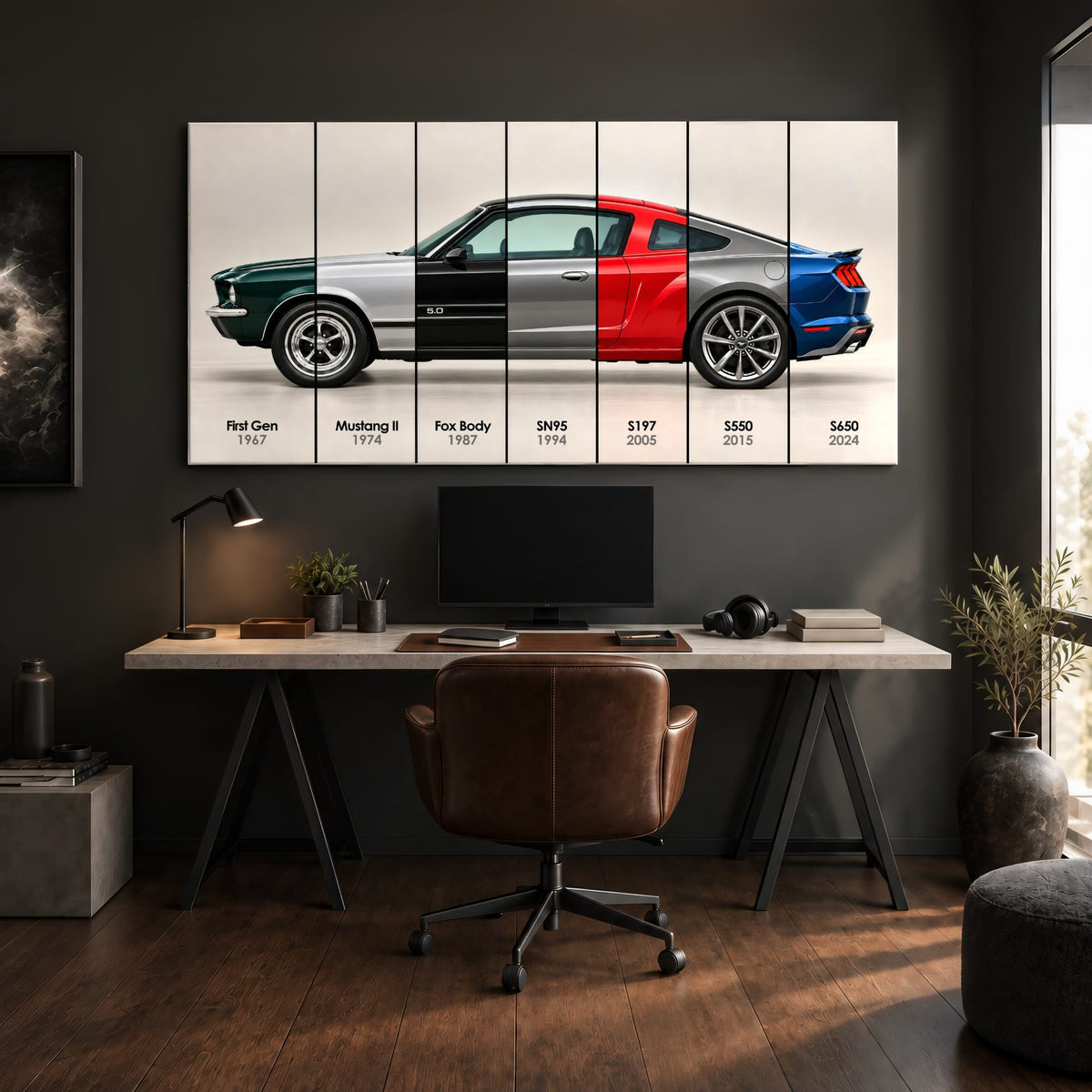 Ford Mustang Evolution Poster & Canvas Wall Art | Caveson Cars