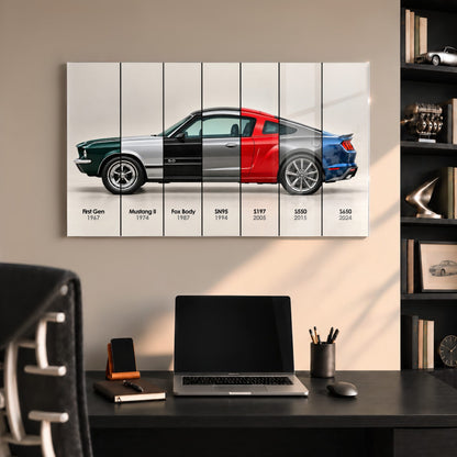 Ford Mustang Evolution Poster & Canvas Wall Art | Caveson Acrylic Glass / 12х24 / Without Frame Cars
