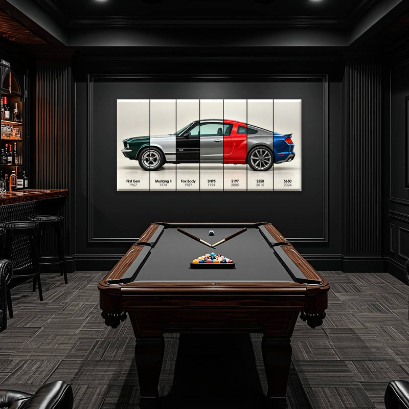 Ford Mustang Evolution Poster & Canvas Wall Art | Caveson Cars