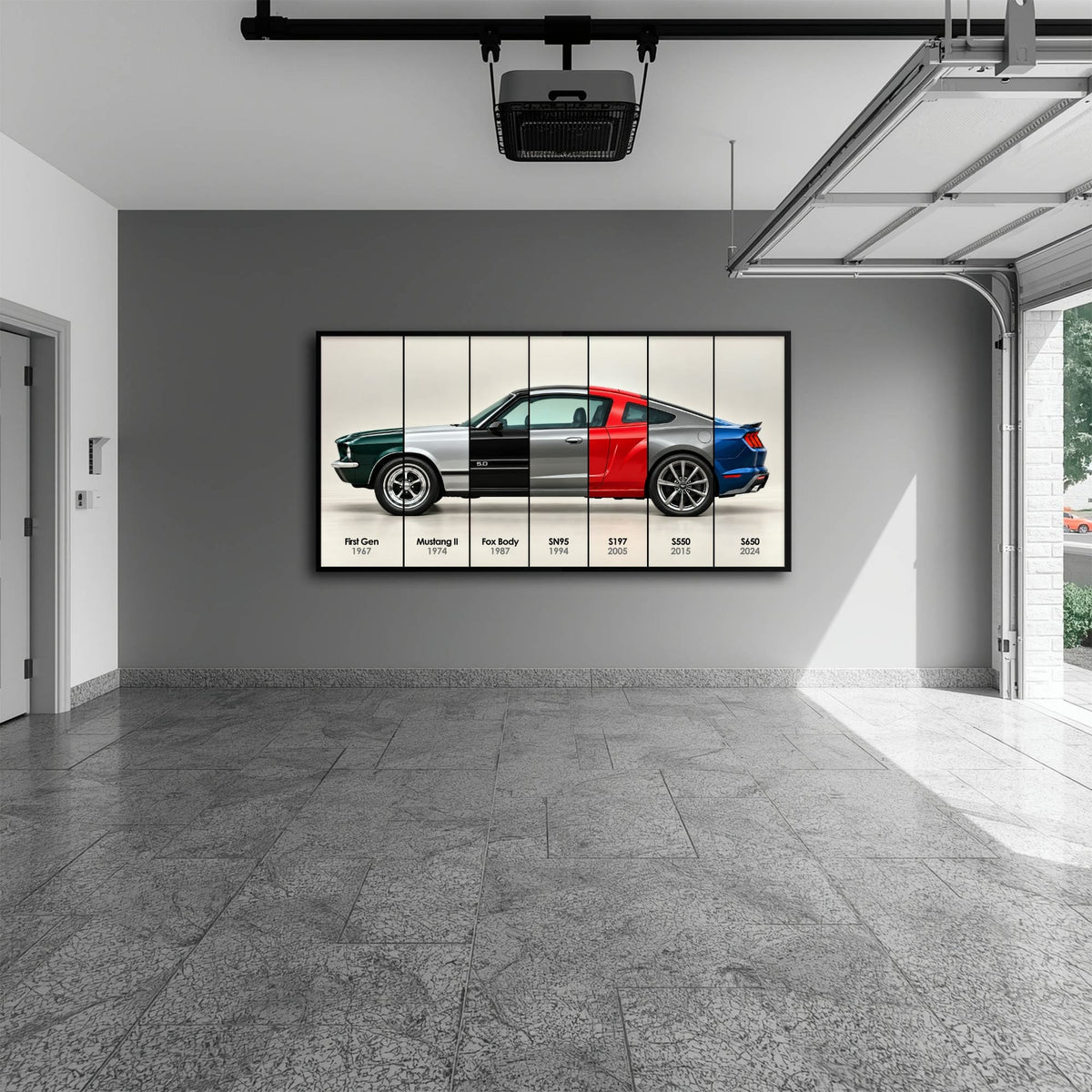 Ford Mustang Evolution Poster & Canvas Wall Art | Caveson Cars