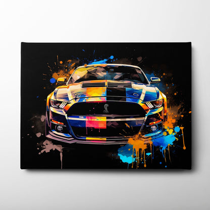Shelby Mustang Color Rush Wall Art – Pop Art Muscle Car Canvas Print Cars