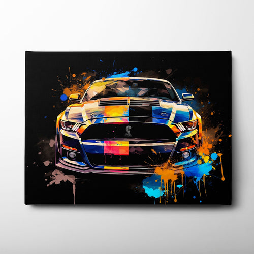 Shelby Mustang Color Rush Wall Art – Pop Art Muscle Car Canvas Print Cars