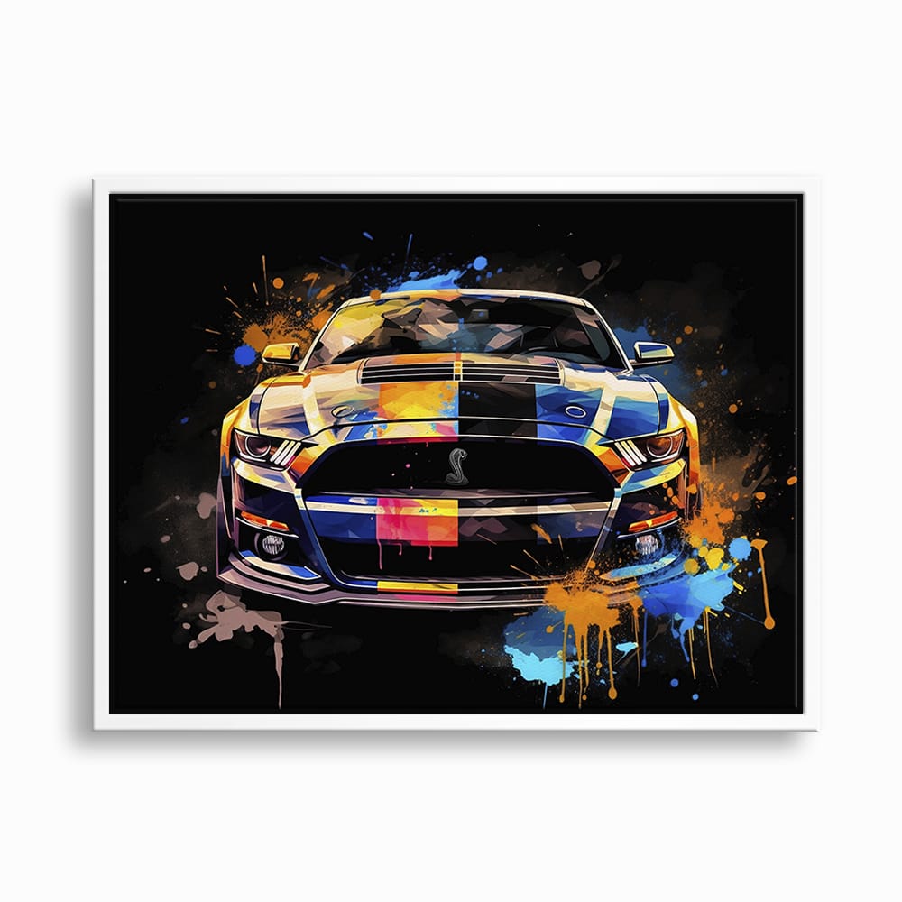 Shelby Mustang Color Rush Wall Art – Pop Art Muscle Car Canvas Print Cars